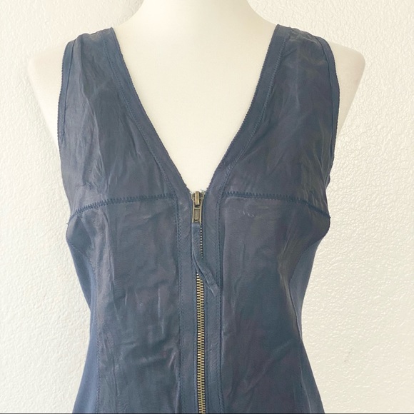 ILLIA Blue Leather Blouse - Picture 3 of 8